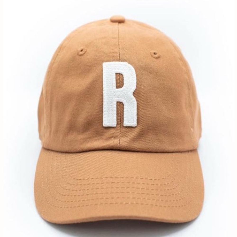 Rey to Z Terra cotta and white initial adult baseball hat